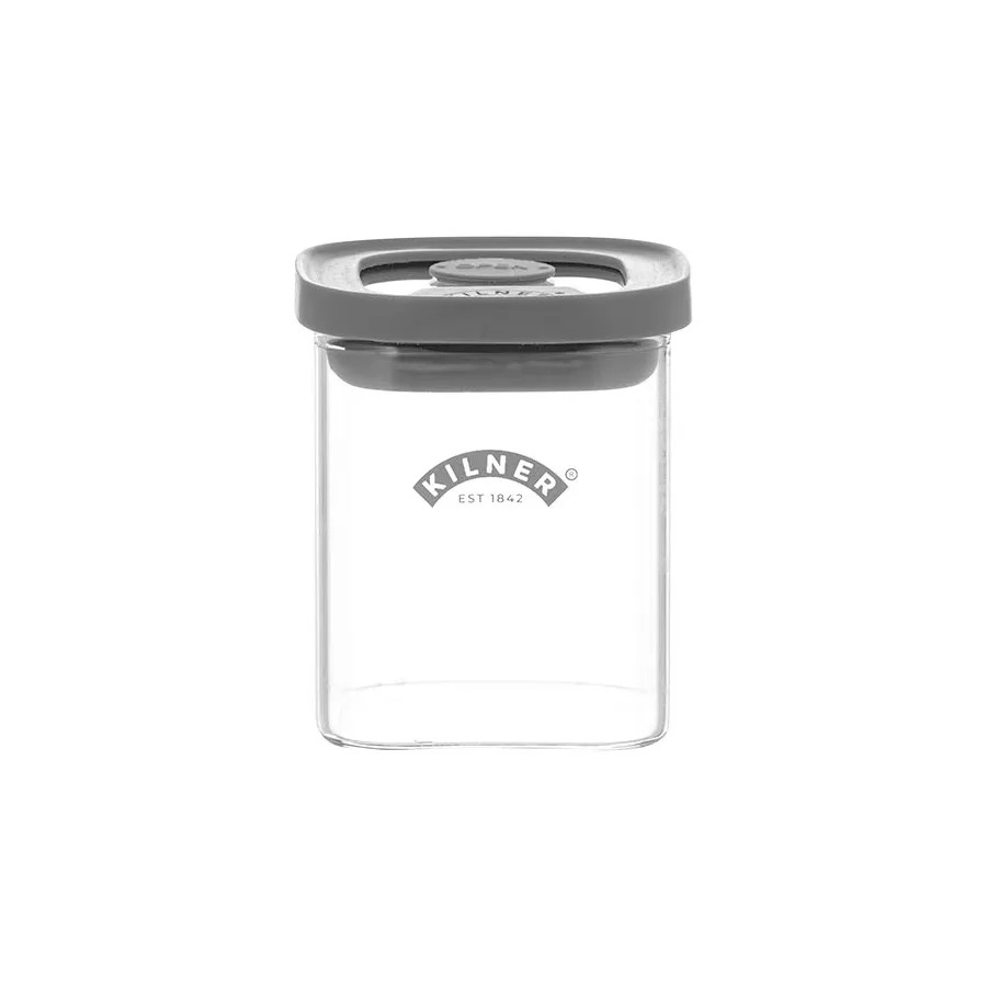 Kwadratowy słoik na przyprawy Kilner FRESH, Przezroczysty-szary, 160 ml Kilner