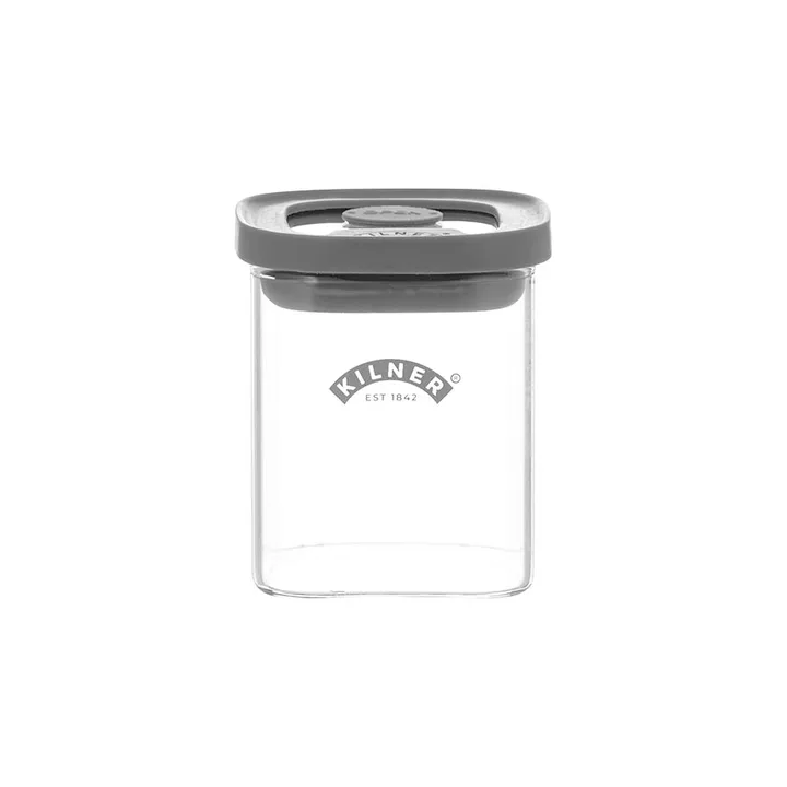 Kwadratowy słoik na przyprawy Kilner FRESH - Przezroczysty-szary, 160 ml - Kilner