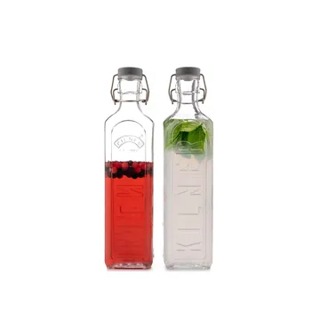 Kwadratowy słoik na przyprawy Kilner FRESH - Przezroczysty-szary, 160 ml - Kilner