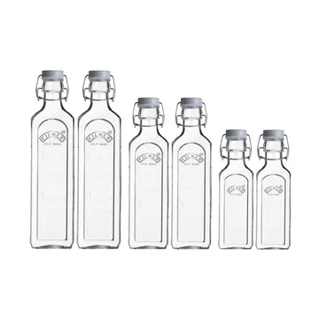 Kwadratowy słoik na przyprawy Kilner FRESH - Przezroczysty-szary, 160 ml - Kilner