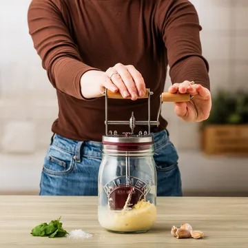 Maselnica Kilner - Przezroczysty-czerwony, 1 L - Kilner
