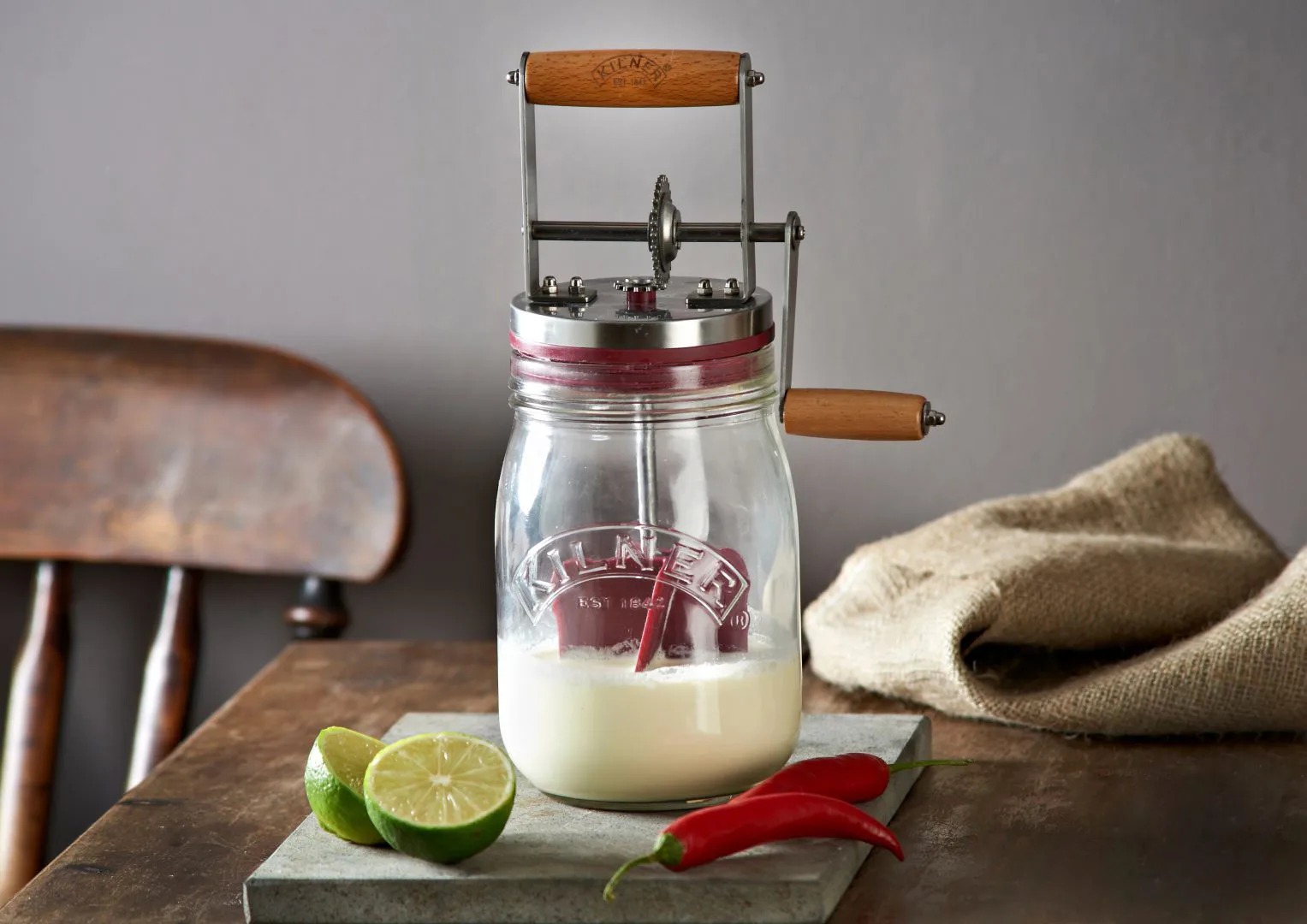Słoik do przechowywania Kilner FRESH, Przezroczysty-szary, 1 L Kilner