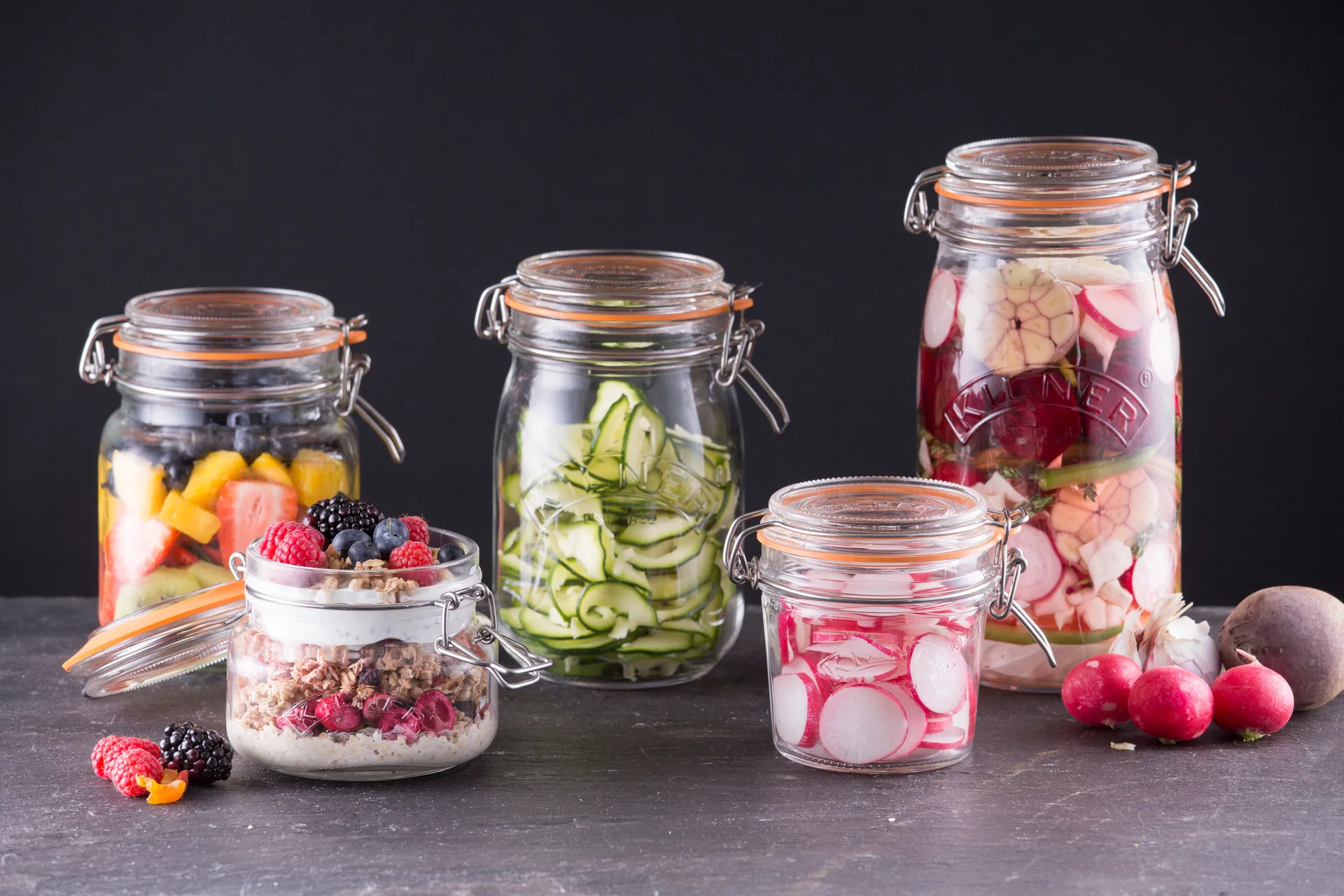 Słoik okrągły Kilner z klamrą, Przezroczysty, 2 L Kilner