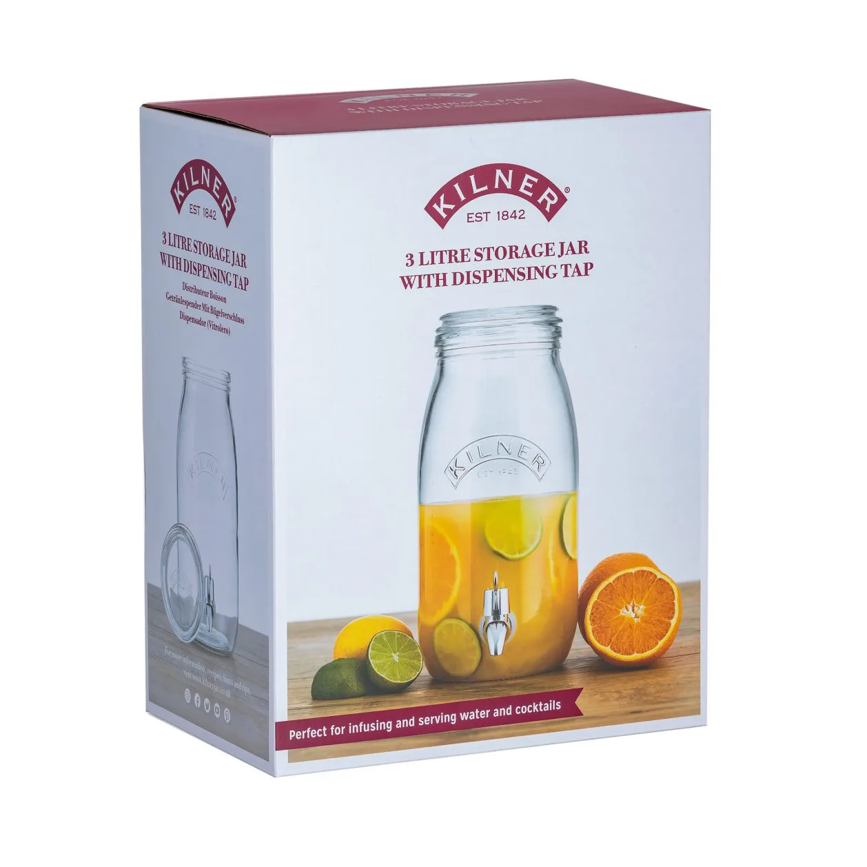 Słoik okrągły Kilner z klamrą, Przezroczysty, 3 L Kilner