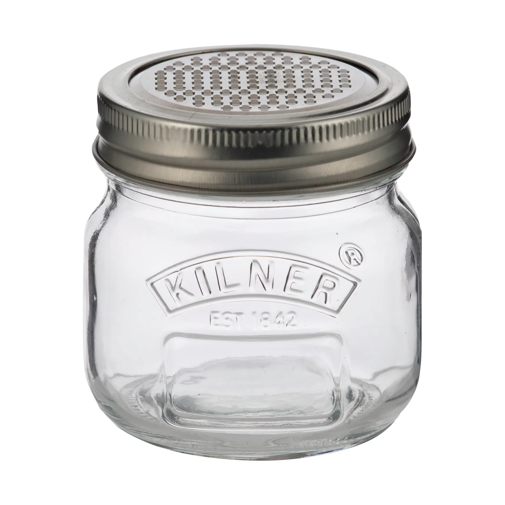 Słoik z tarką w pokrywce Kilner, Srebrny-przezroczysty, 250 ml Kilner