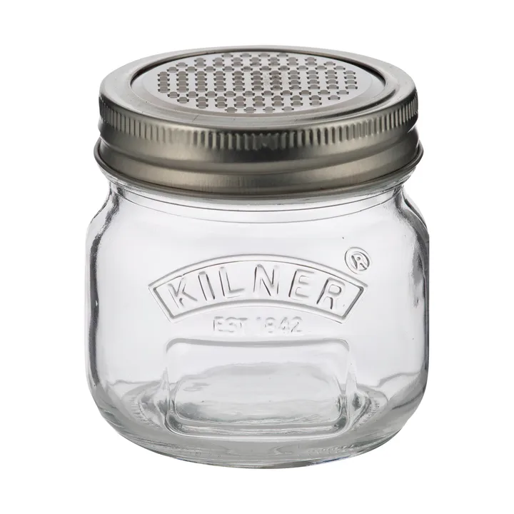 Słoik z tarką w pokrywce Kilner - Srebrny-przezroczysty, 250 ml - Kilner