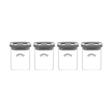 Słoiki na przyprawy Kilner FRESH - Przezroczysty-szary, 4‑szt., 160 ml - Kilner