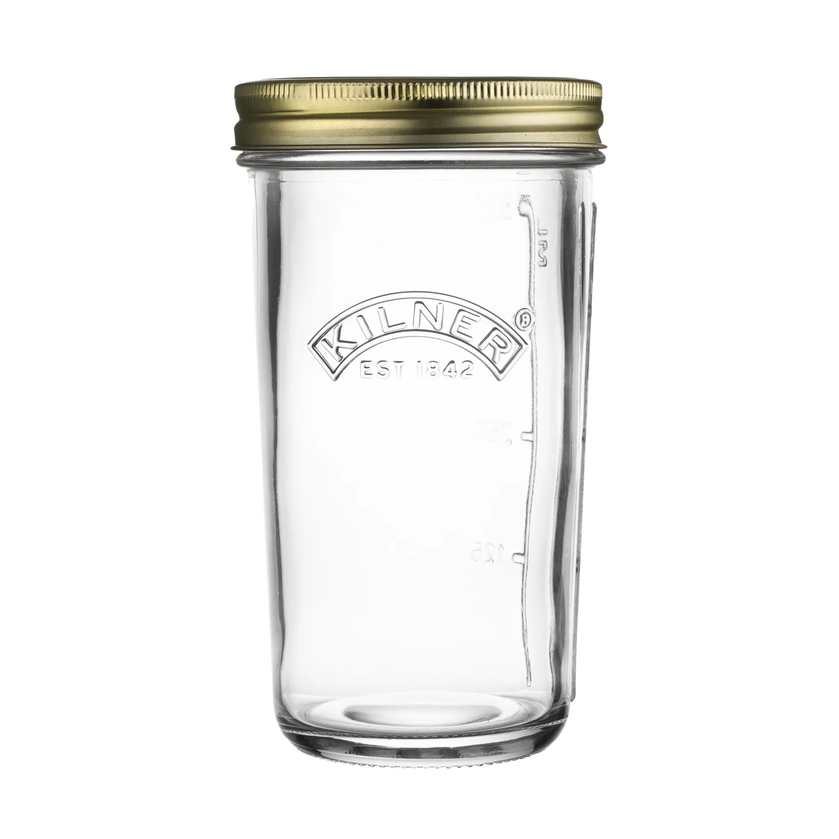 Szeroki słoik Kilner WIDE, Przezroczysty-złoty, 0,5 l Kilner