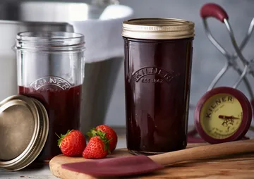 Szeroki słoik Kilner WIDE - Przezroczysty-złoty, 0,5 l - Kilner