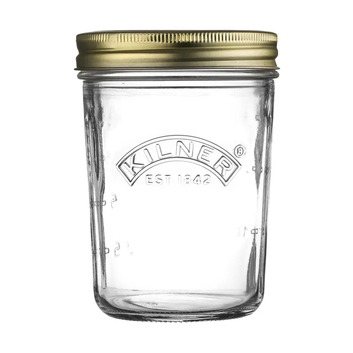 Szeroki słoik Kilner WIDE - Przezroczysty-złoty, 350 ml - Kilner