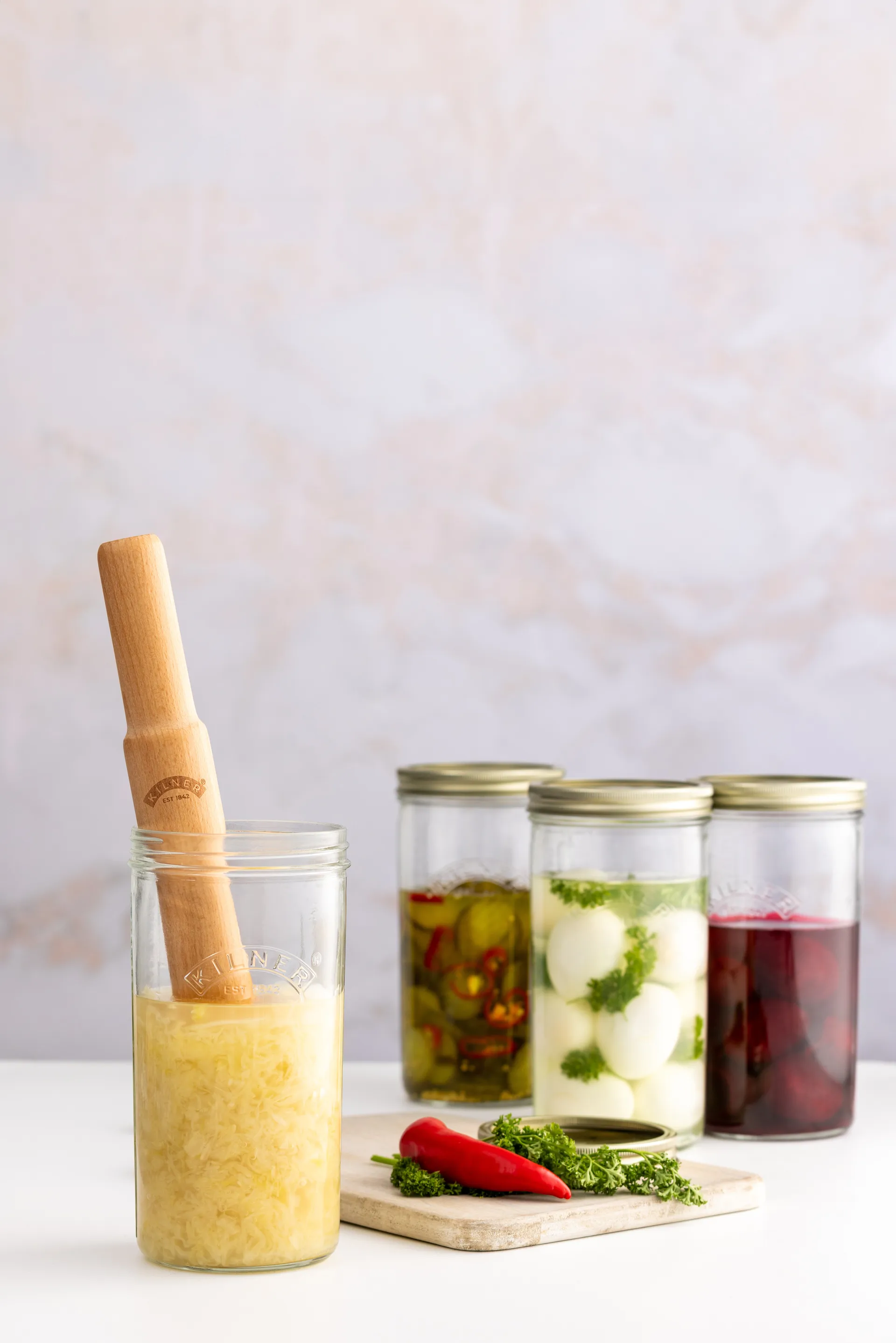 Tłuczek do fermentacji Kilner, Jasne drewno Kilner