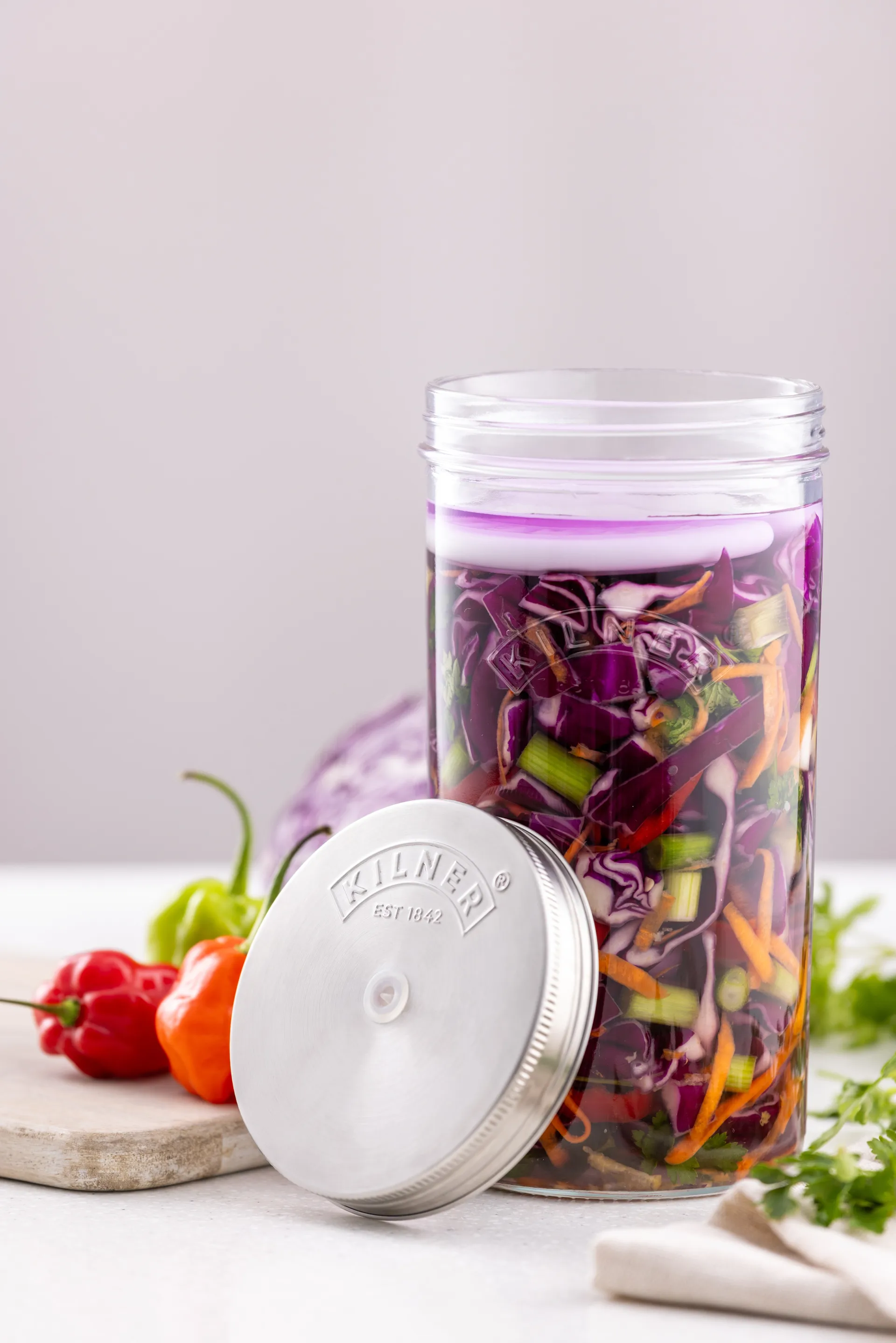 Zestaw do fermentacji Kilner, Przezroczysty-stal nierdzewna, 1 L Kilner