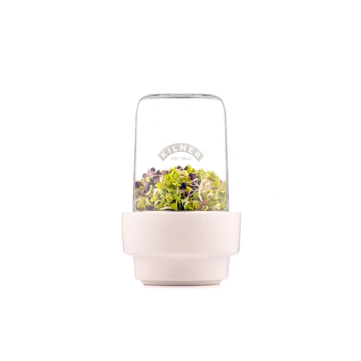 Zestaw do kiełkowania Kilner, Przezroczysty-biały, 500 ml Kilner