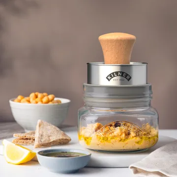 Zestaw słoików do przechowywania Kilner Mash & Store - Przezroczysty-stal nierdzewna-drewno, 0,5 L - Kilner