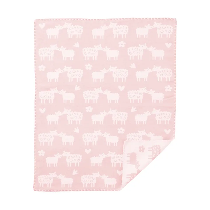 Koc dziecięcy bawełniany Bää - Soft pink, 70x90 cm - Klippan Yllefabrik