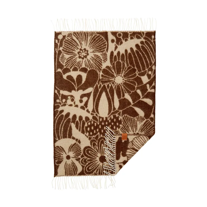 Koc dziecięcy Blomranka - Brown-beige, 65x110 cm - Klippan Yllefabrik