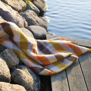 Koc wełniany Gotland 130x200 cm - Multi-żółty - Klippan Yllefabrik