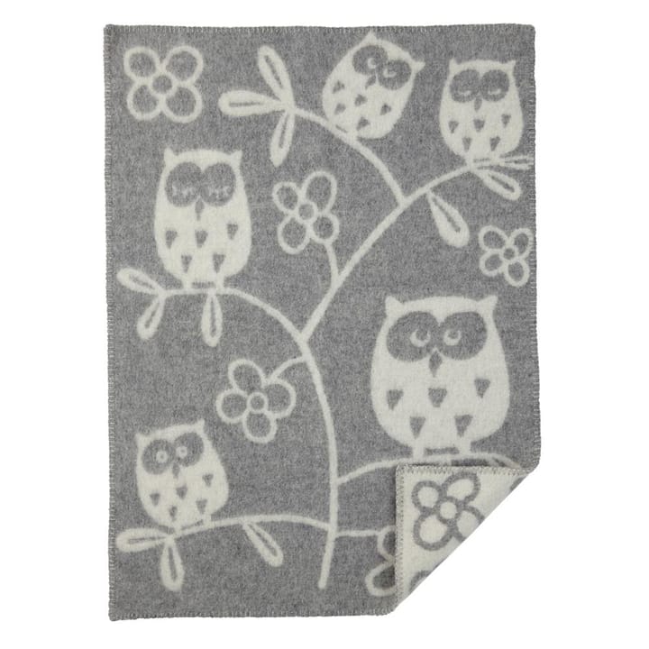 Kocyk dziecięcy Tree Owl - jasnoszary - Klippan Yllefabrik