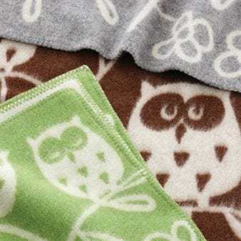 Kocyk dziecięcy Tree Owl - jasnoszary - Klippan Yllefabrik