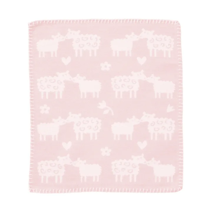 Kocyk przytulanka Bää - Soft pink, 34x40 cm - Klippan Yllefabrik