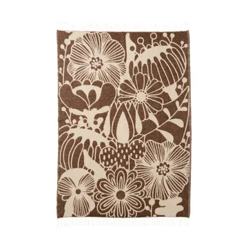 Pled wełniany Blomranka - Brown-beige, 130x200 cm - Klippan Yllefabrik