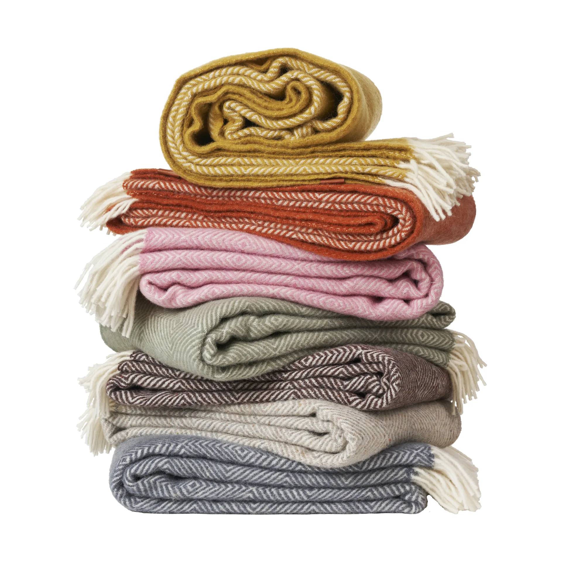 Pled wełniany Gooseye 130x200 cm, Różowy Klippan Yllefabrik