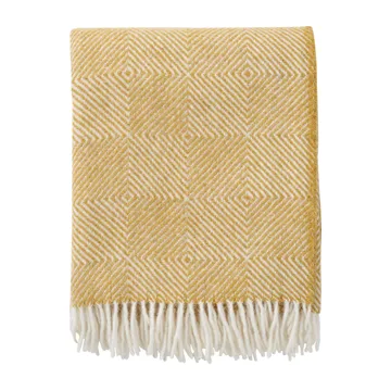 Pled wełniany Gooseye 130x200 cm - Żółty - Klippan Yllefabrik