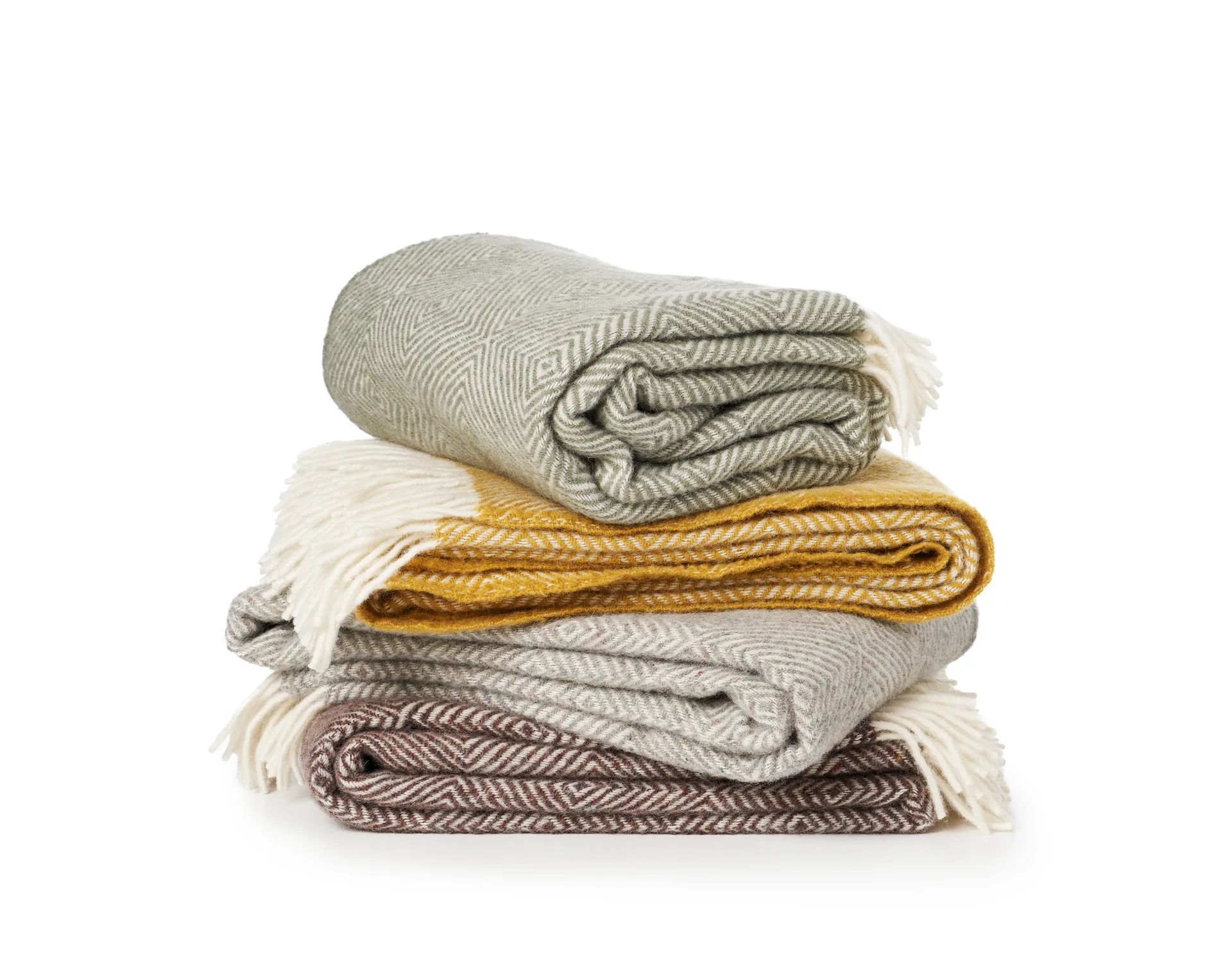 Pled wełniany Gooseye 130x200 cm, Żółty Klippan Yllefabrik