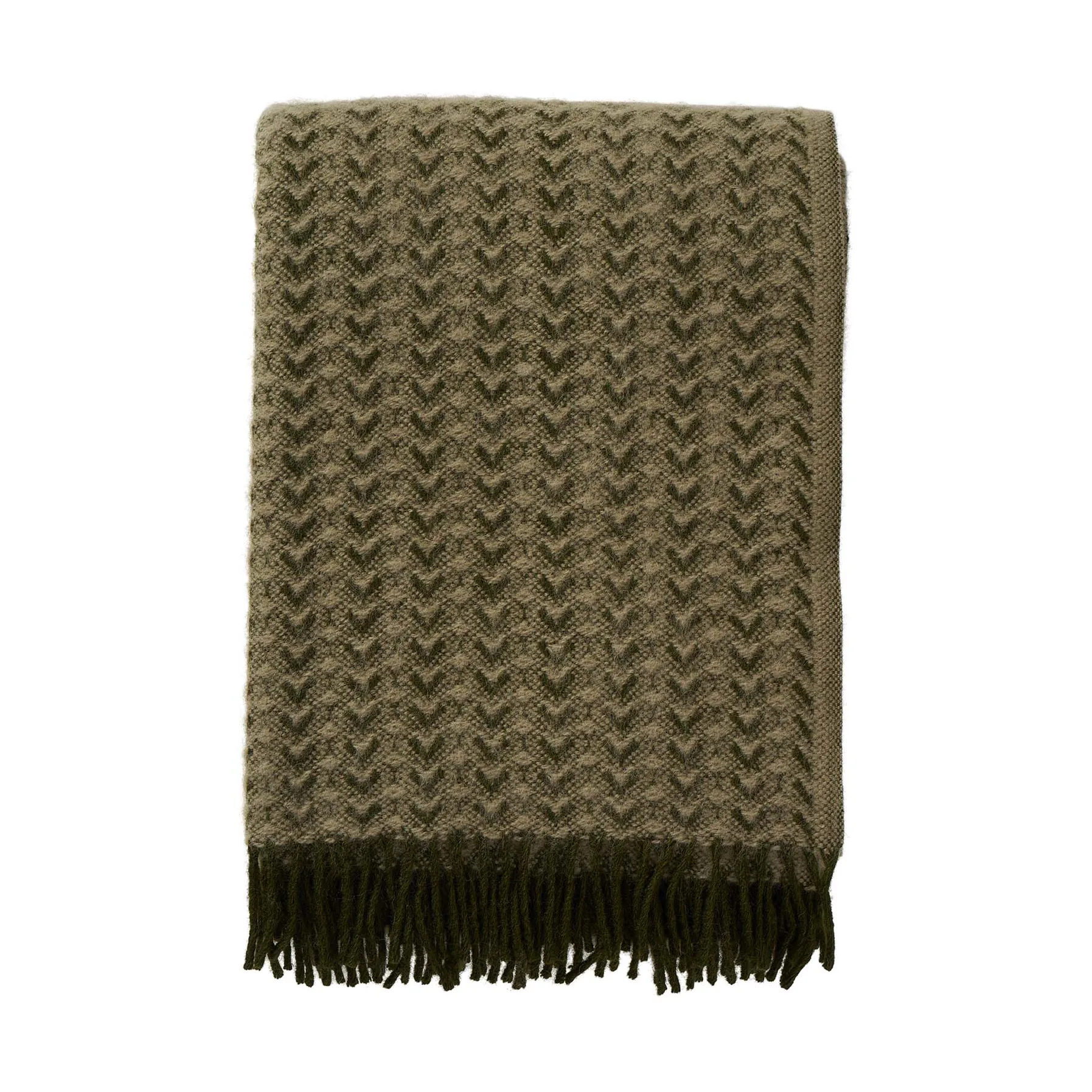 Pled wełniany Ilse 130x200 cm, Drewno-zielony Klippan Yllefabrik