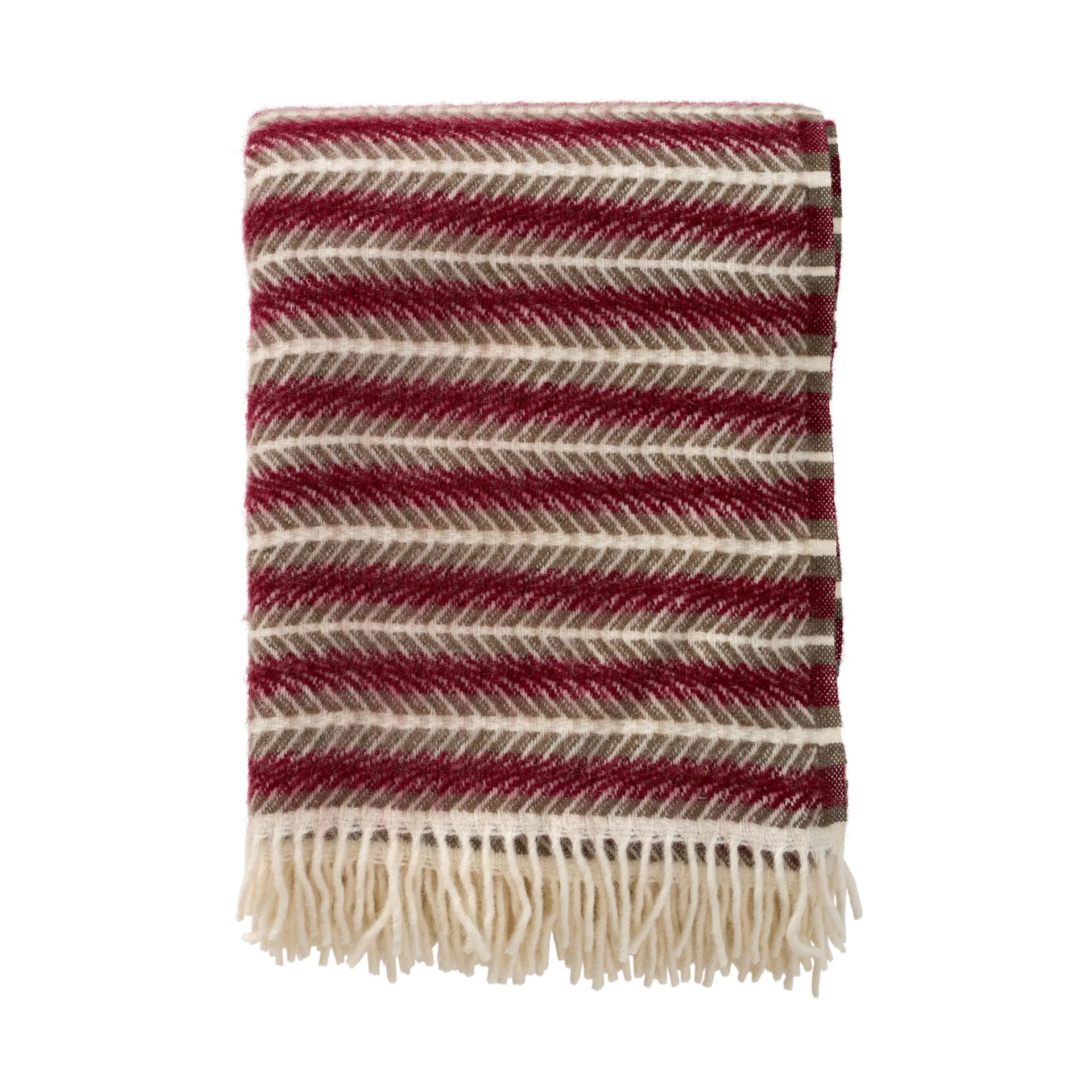 Pled wełniany Oscar 130x200 cm, Multi burgundowy Klippan Yllefabrik
