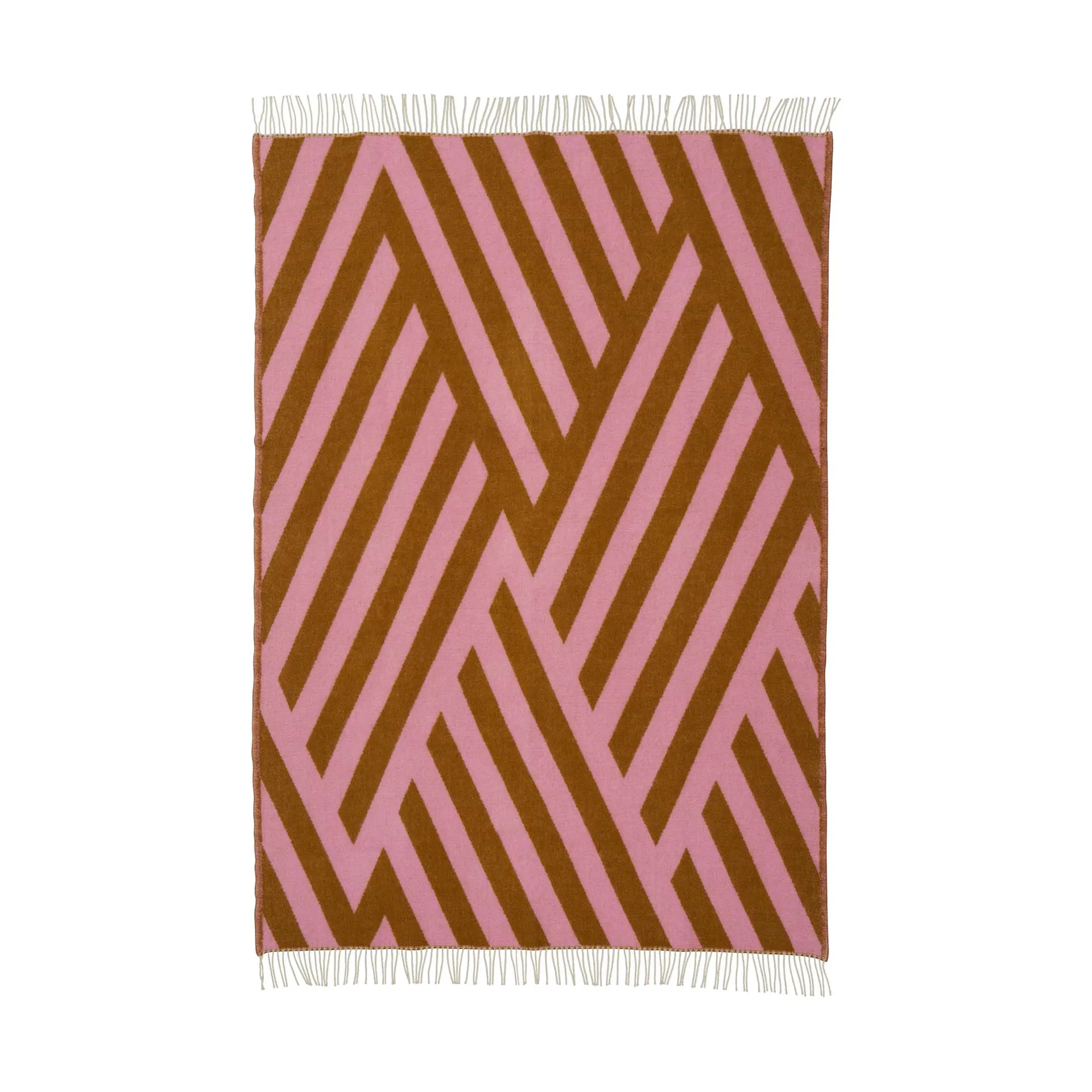 Pled wełniany Tangent 130x200 cm, Pink-carmel Klippan Yllefabrik