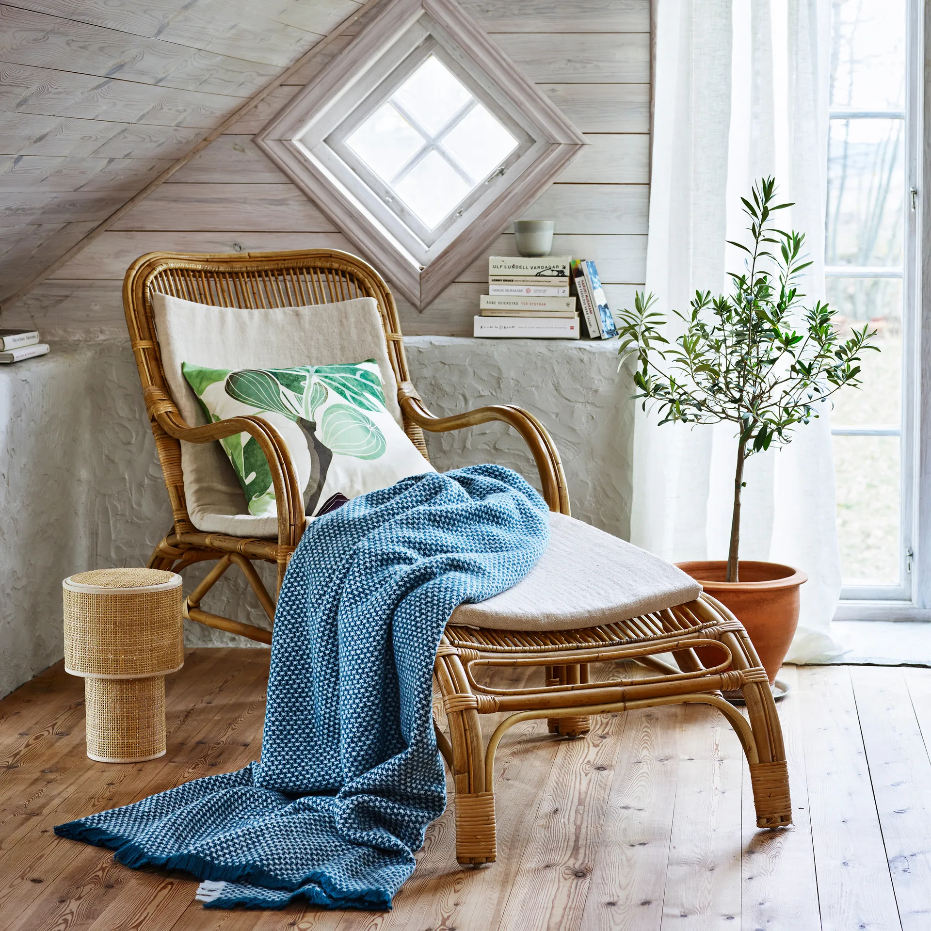 Poszewka Figs , Zielono-biały Klippan Yllefabrik