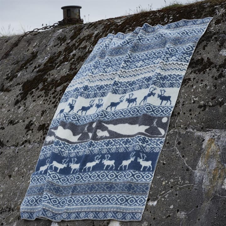 Wełniany koc Sarek, niebiesko-szary Klippan Yllefabrik