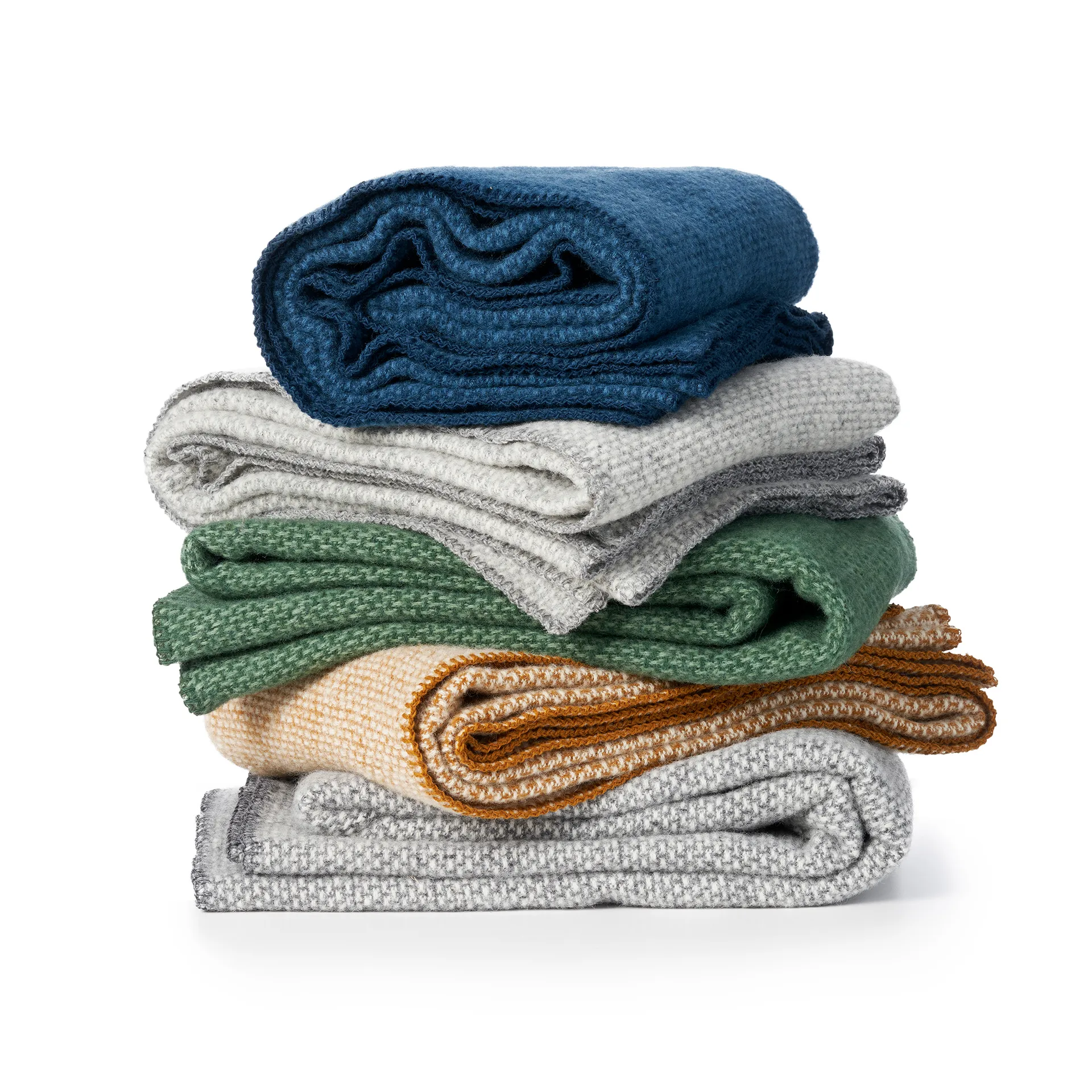 Wełniany pled Domino, kremowy karmel Klippan Yllefabrik