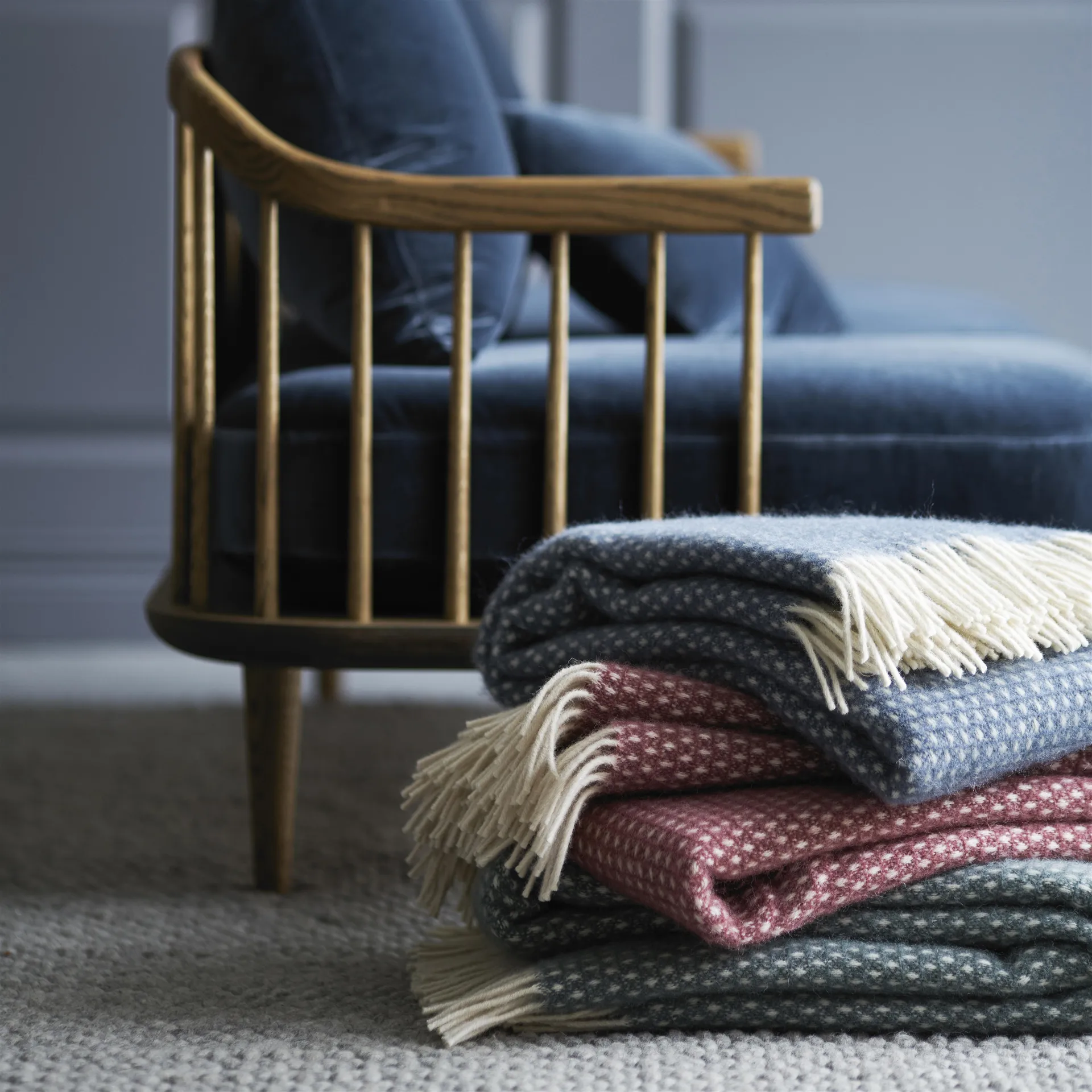 Wełniany pled Knut, rdzawy Klippan Yllefabrik