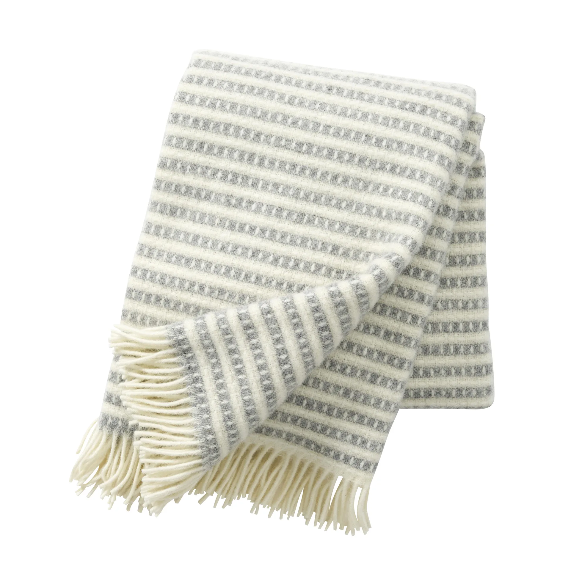 Wełniany pled Olle, jasny szary Klippan Yllefabrik