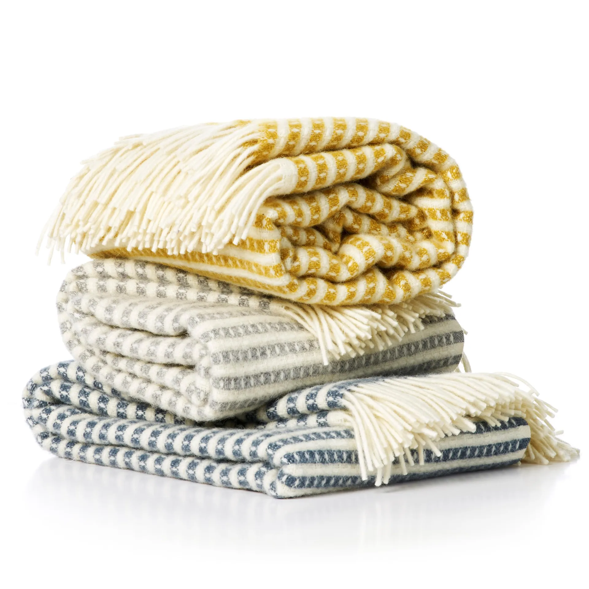 Wełniany pled Olle, saffron (żółty) Klippan Yllefabrik