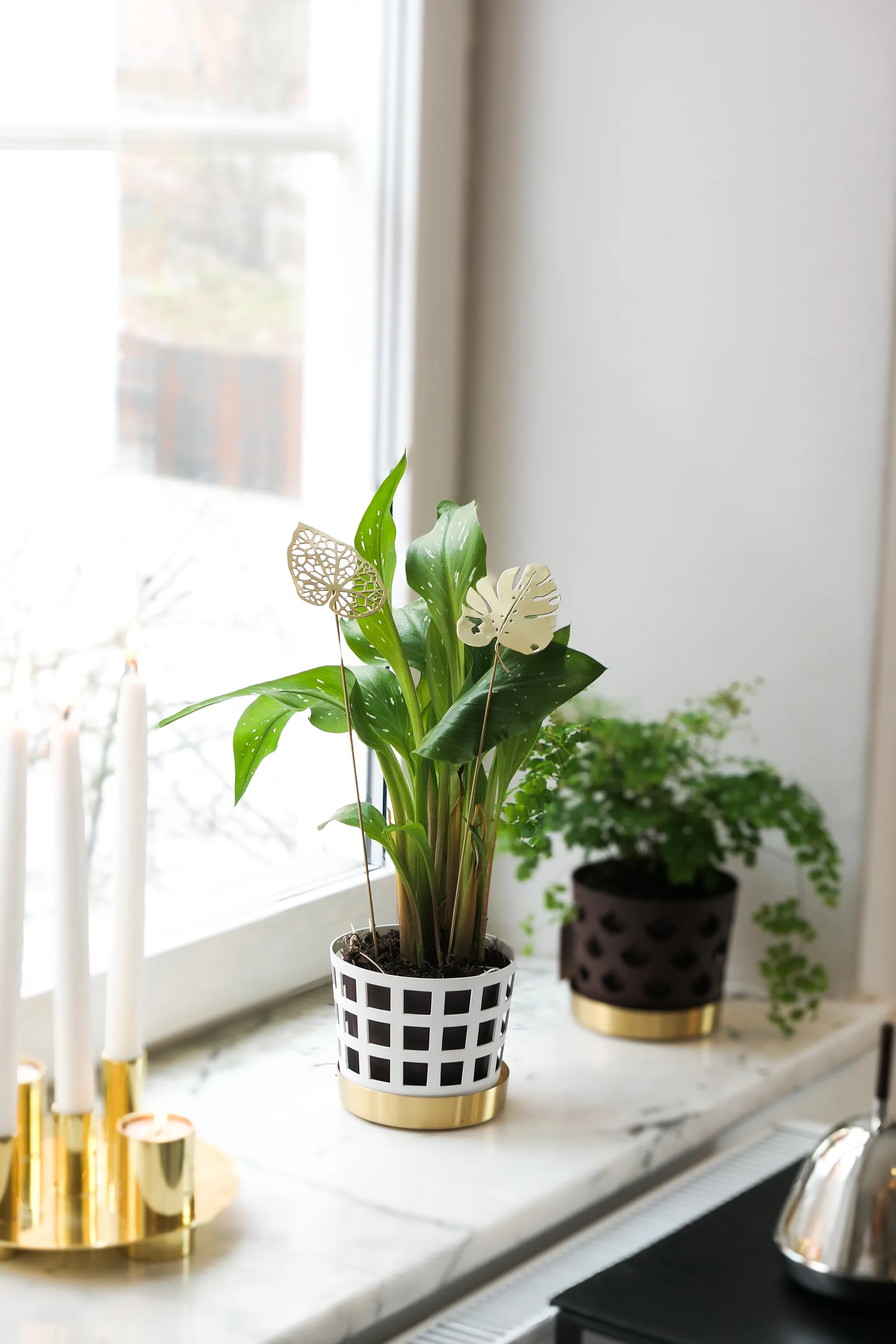 Dekoracja Brass Leaves, 2 szt., Water KLONG