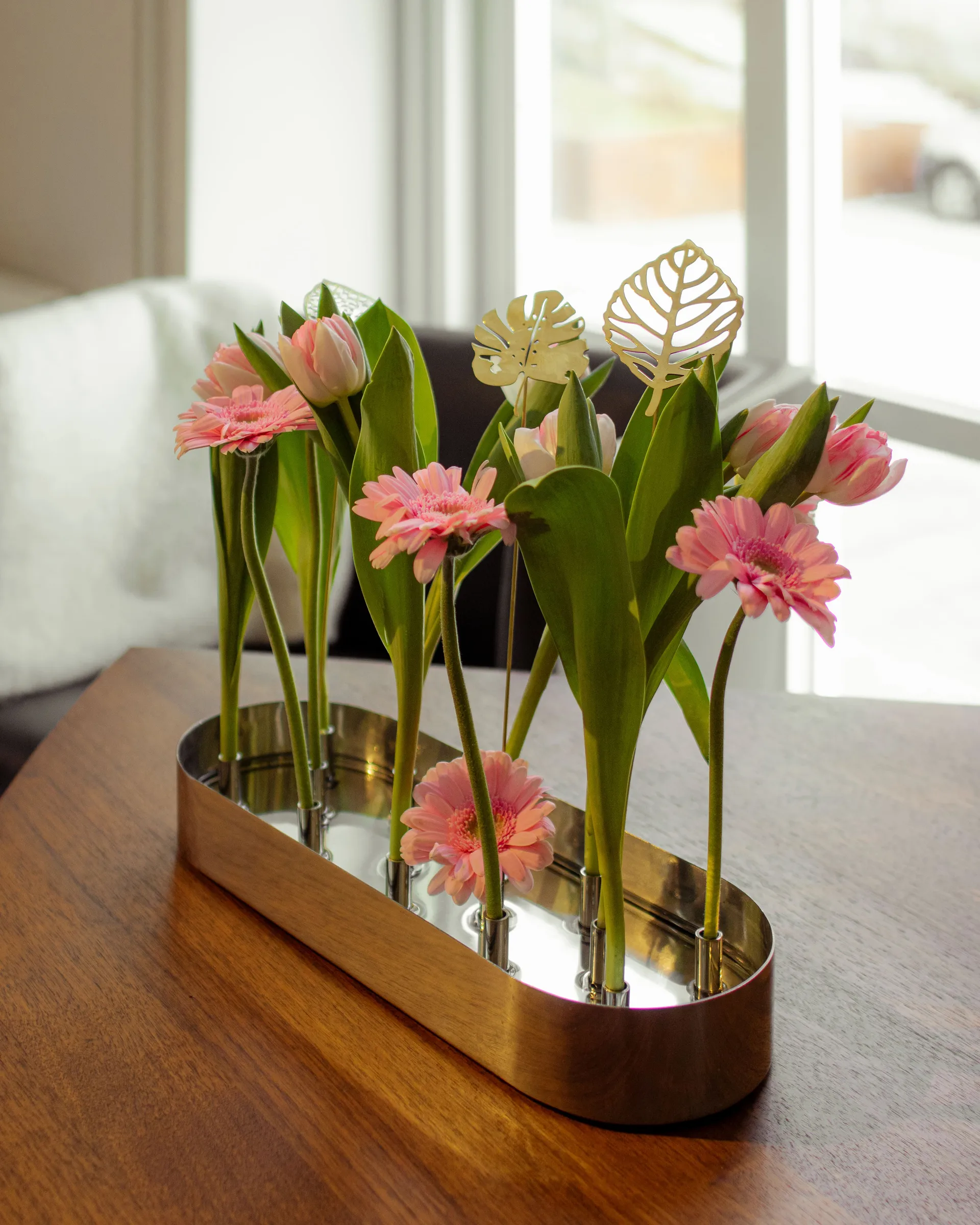 Dekoracja Brass Leaves, 2 szt., Wood KLONG