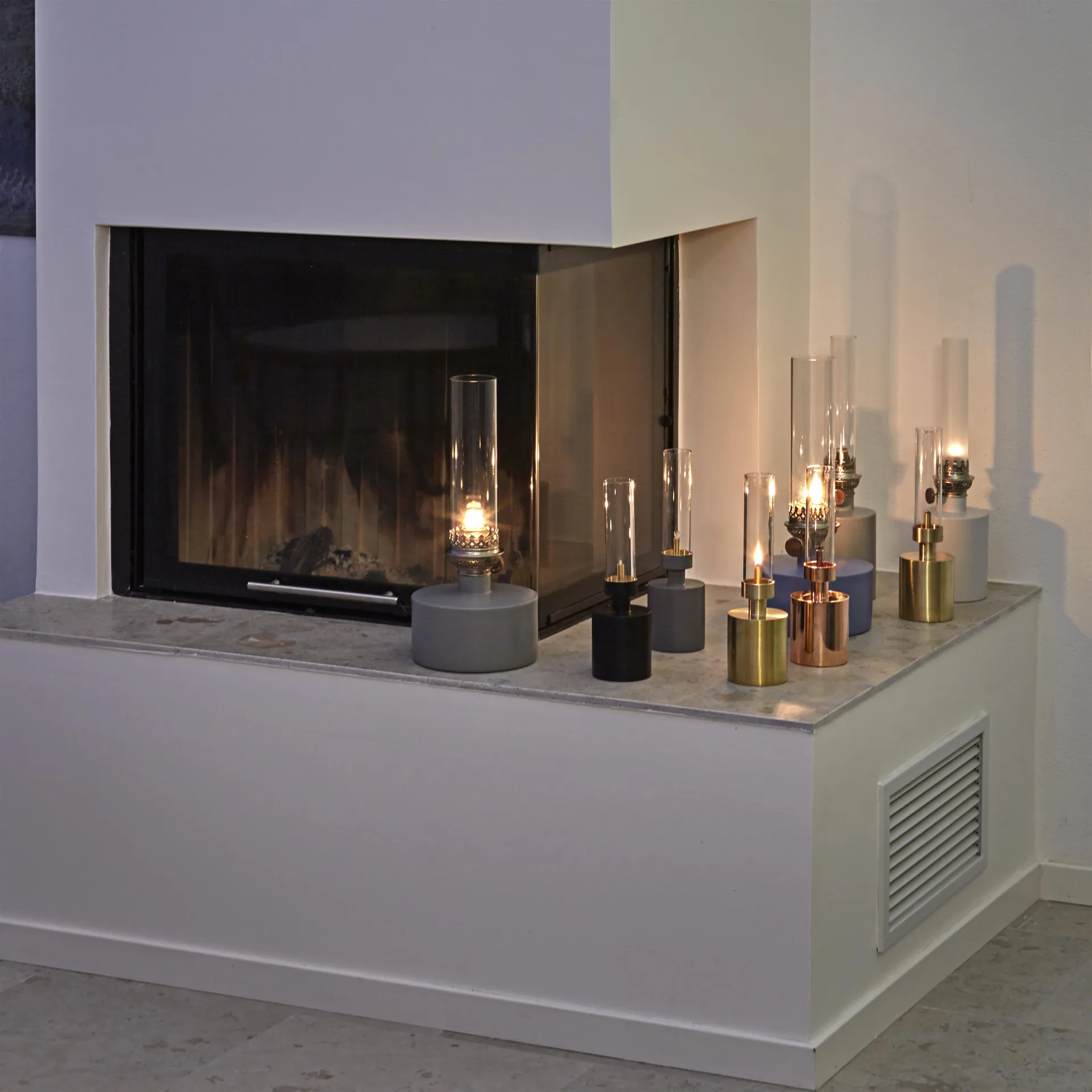 Lampa naftowa Patina duża, szary KLONG