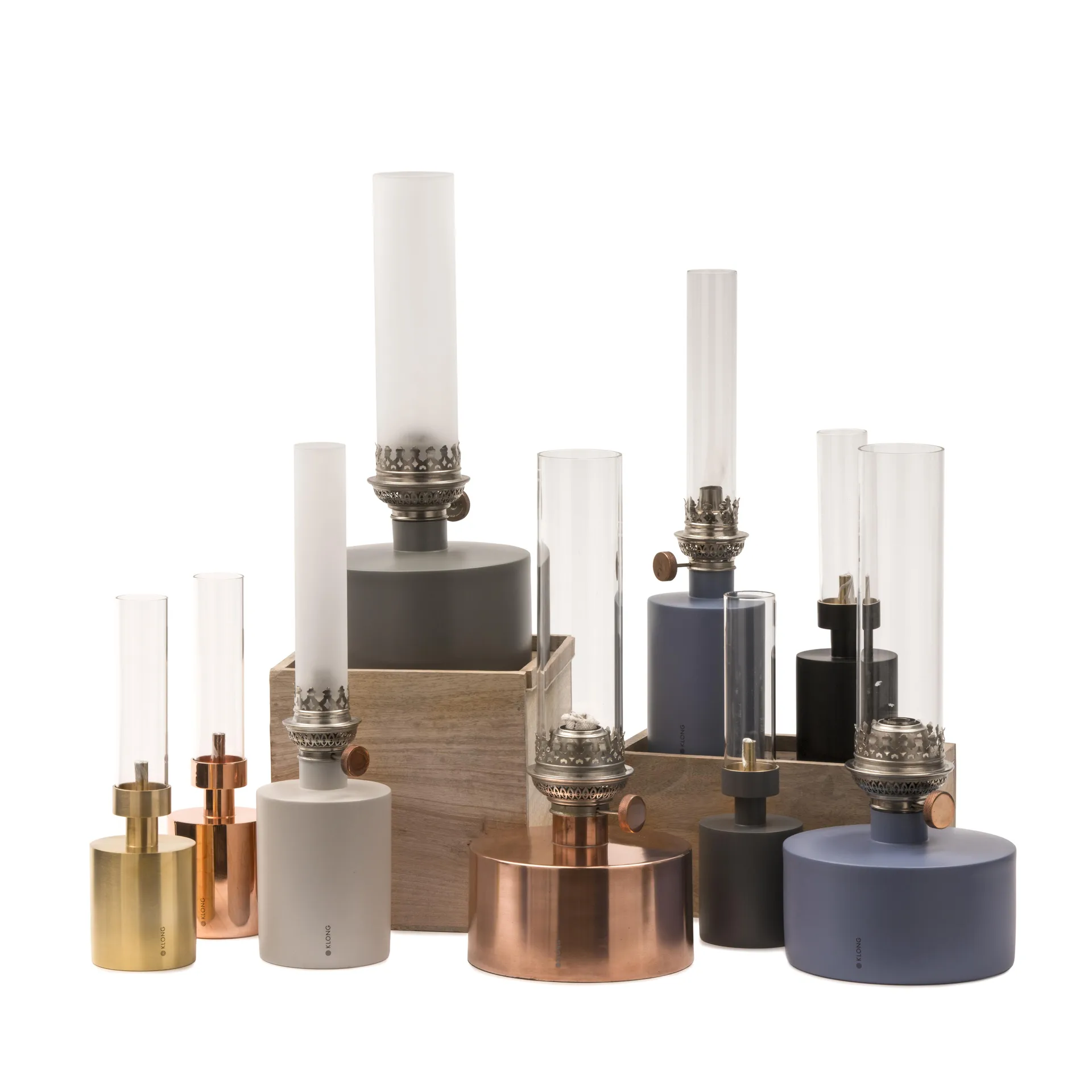 Lampa naftowa Patina mała, niebieski KLONG