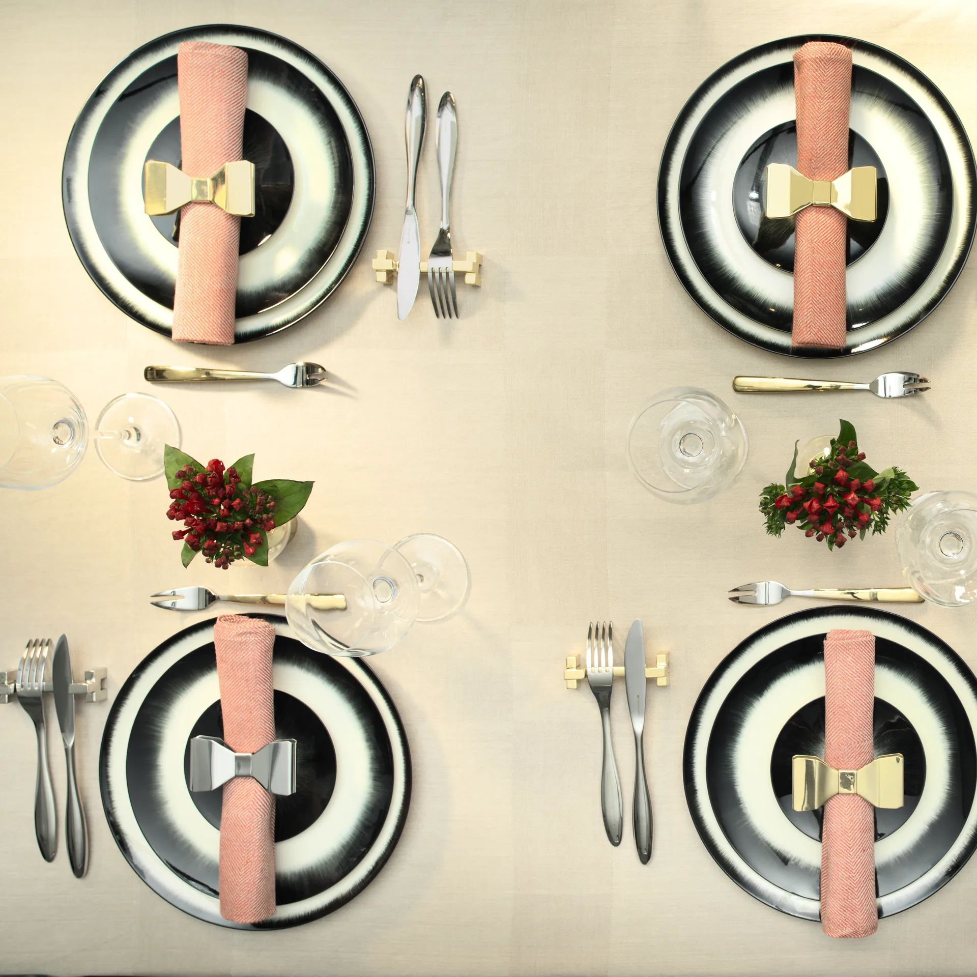 Obrączka na serwetkę Bowie 2 szt., Mosiądz KLONG