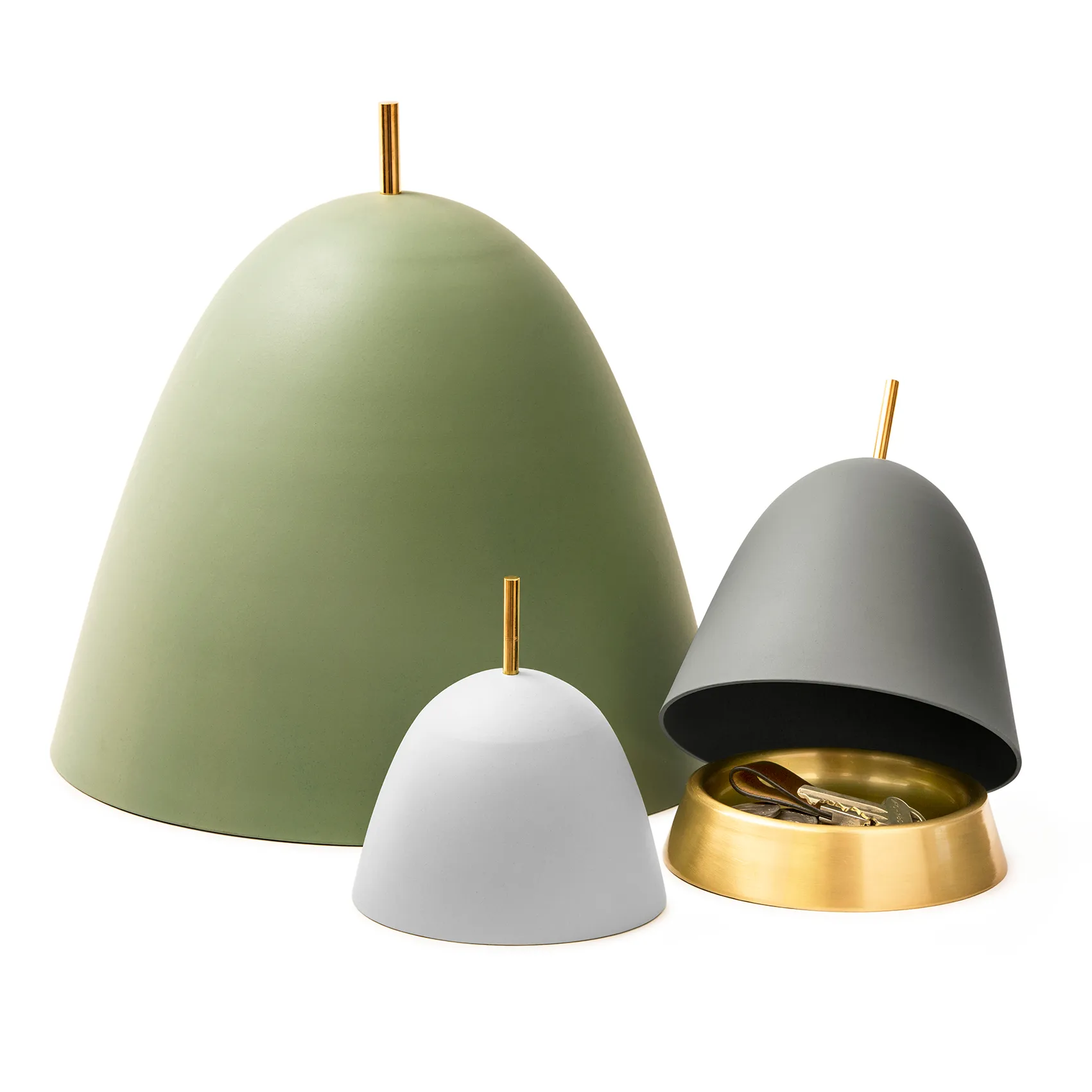 Schowek Gömma średni 16,5 cm, Szary-mosiężny KLONG