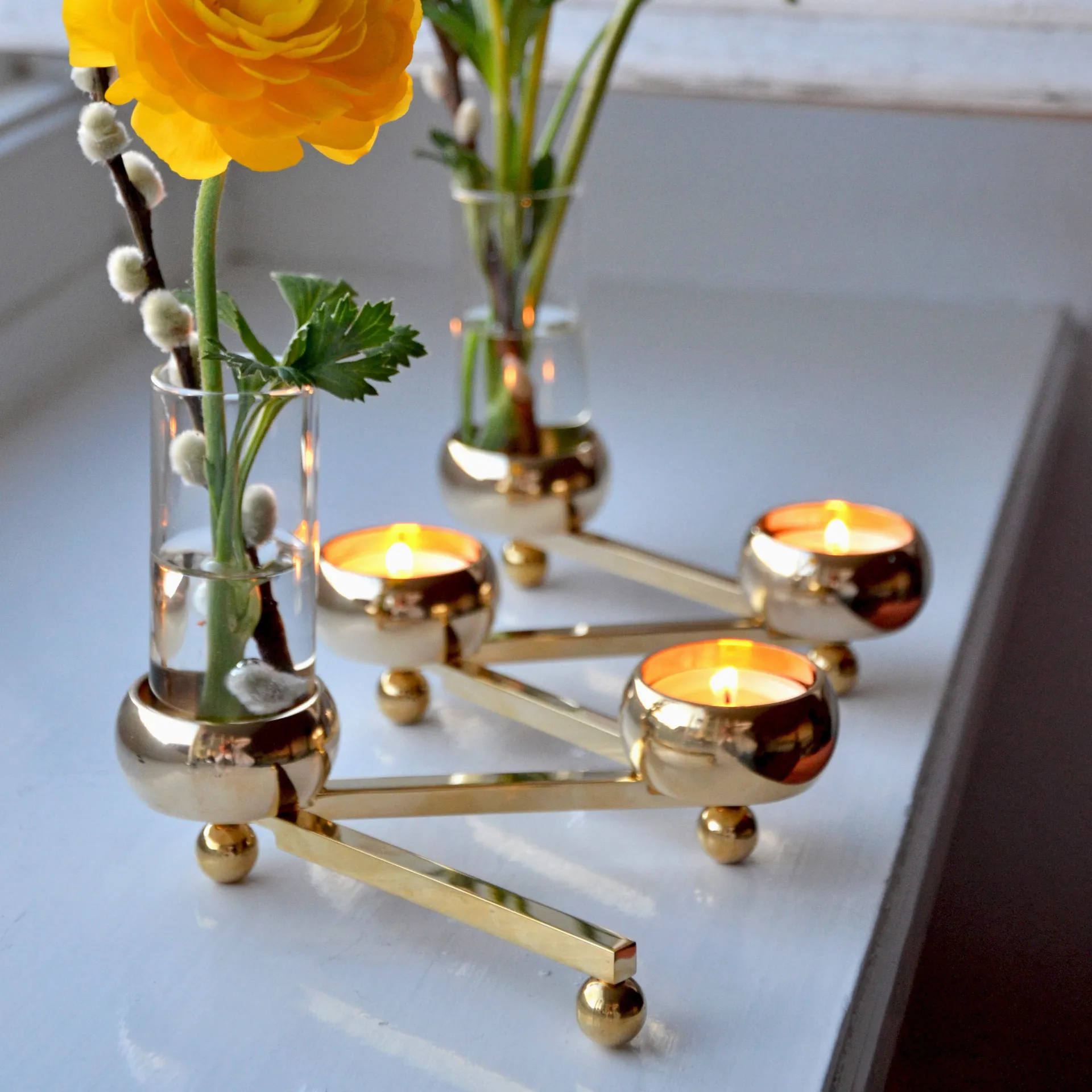 Świecznik Constella mały, mosiądz KLONG