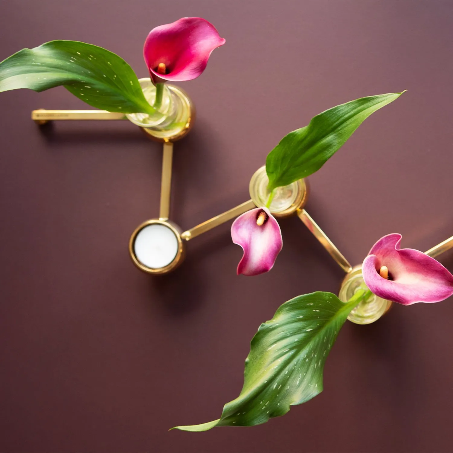 Świecznik Constella mały, mosiądz KLONG