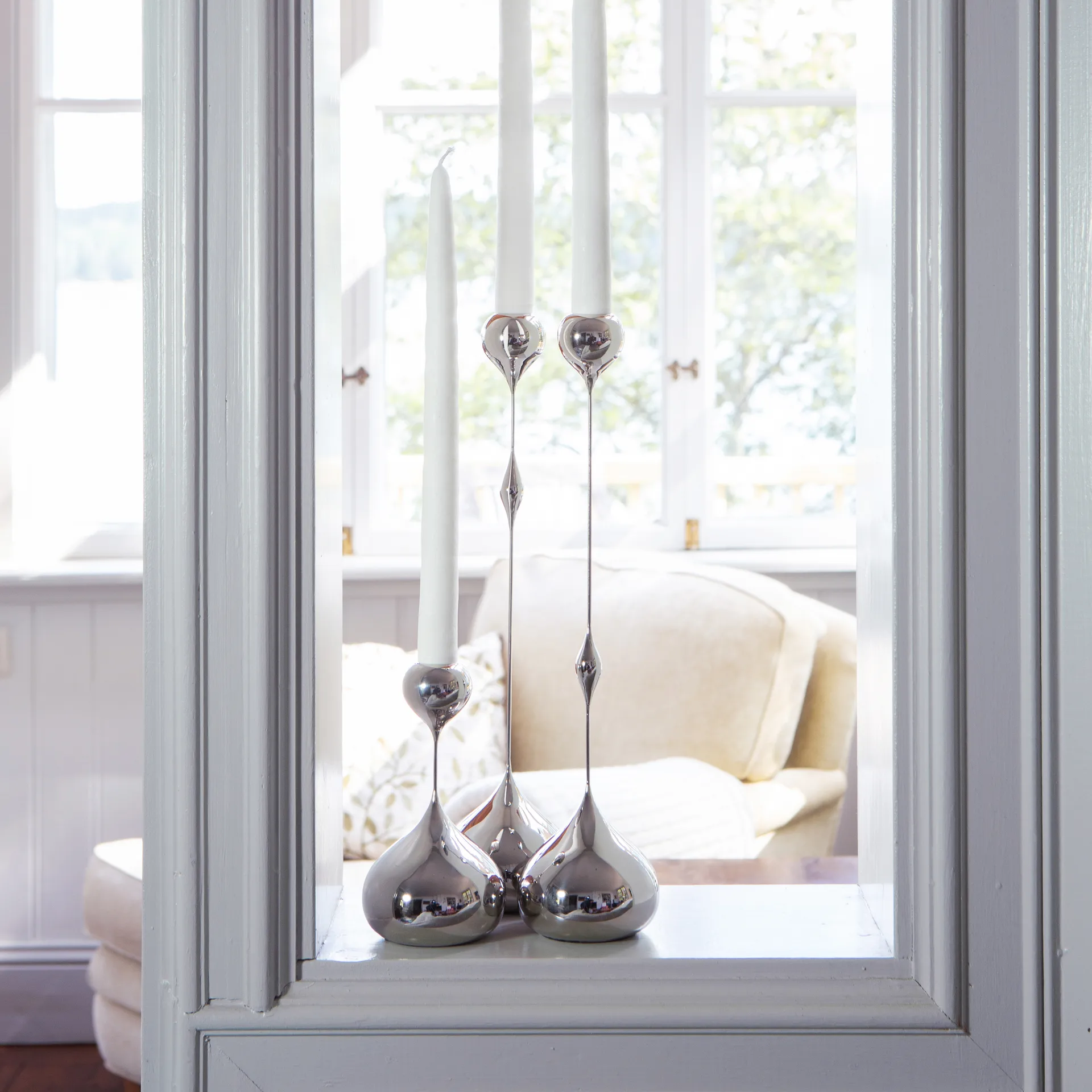 Świecznik Tender niski, Nikiel KLONG