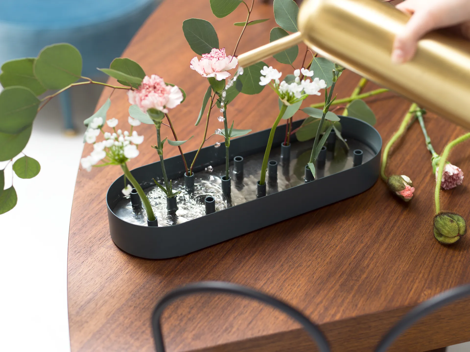 Wielofunkcyjny wazon Jubel 45x14 cm, Steel-blue KLONG