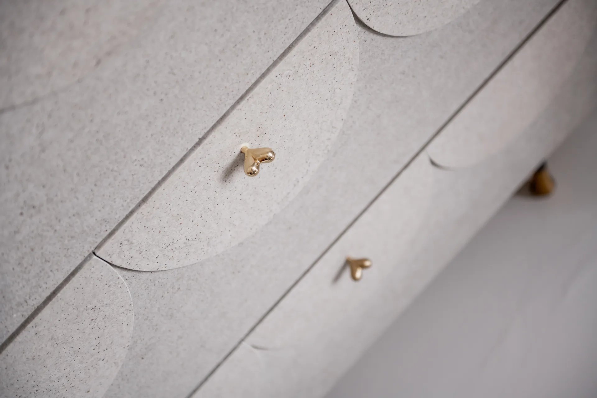 Zestaw 4 sztuk pokrętło Hjärta, Mosiądz KLONG