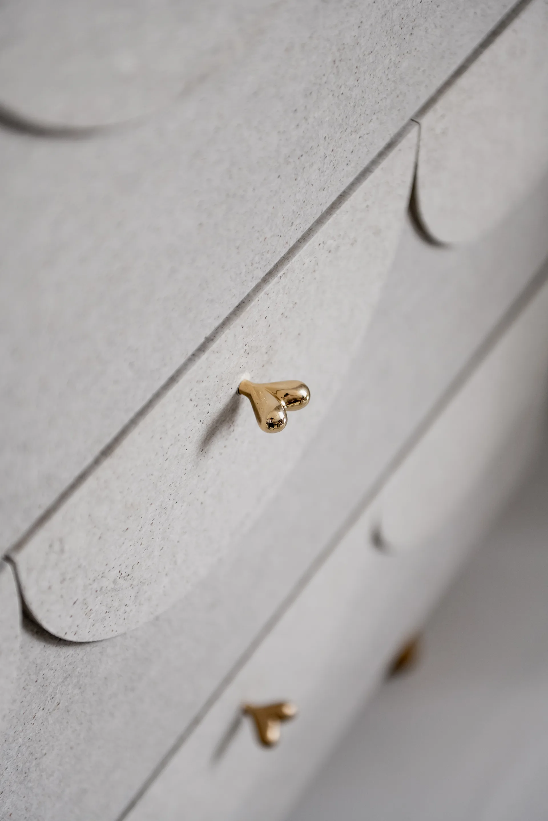 Zestaw 4 sztuk pokrętło Hjärta, Mosiądz KLONG