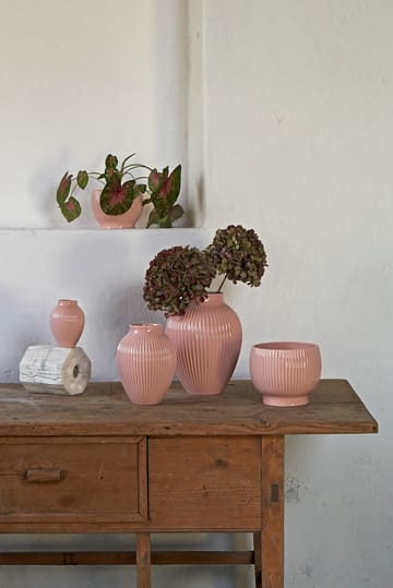 Knabstrup donica żłobiona Ø16,5 cm - Różowy - Knabstrup Keramik